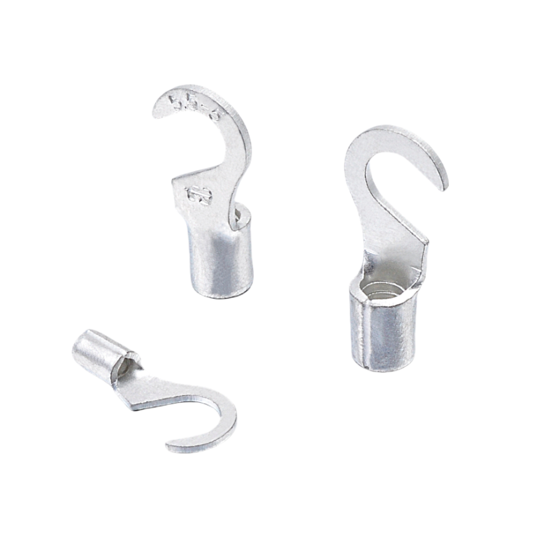 HNB Non-Insulated Hook Terminal Thick Tin-plated Red Copper Bare Hook Wiring Terminal