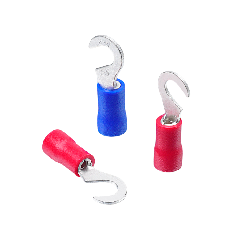 HV Series Insulated Hook Terminal | Pre-insulated Hook Cold Crimp Wire Lug