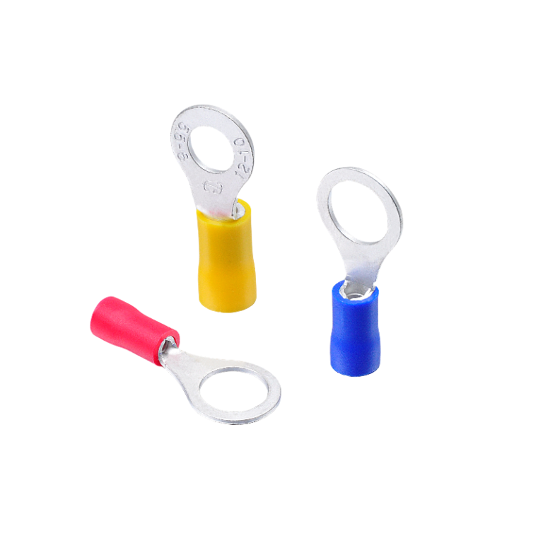 RV RE Series Insulated Ring Terminal | Red Copper Round Cold Crimp Lug