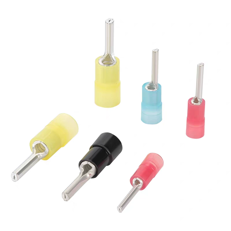 PTNB Series Non-Insulated Pin Terminal Pure Red Copper Bare Flat Pin Cold Crimp Terminal