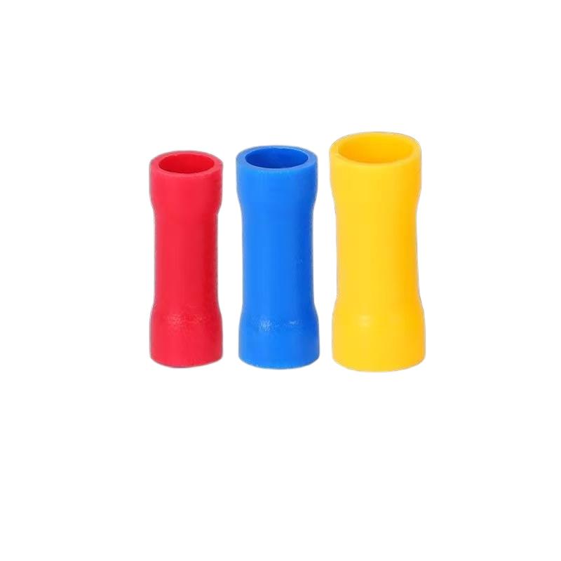 PTV Short Tubular Fully Insulated Butt Connector Insulated Cold Crimp Wire Joint Terminal